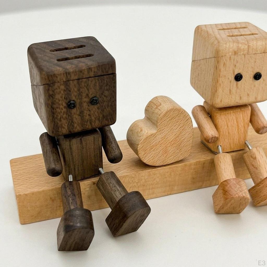Car Dashboard Statue Shaking Feet Wooden Doll Couple Cars Ornaments Vehicle