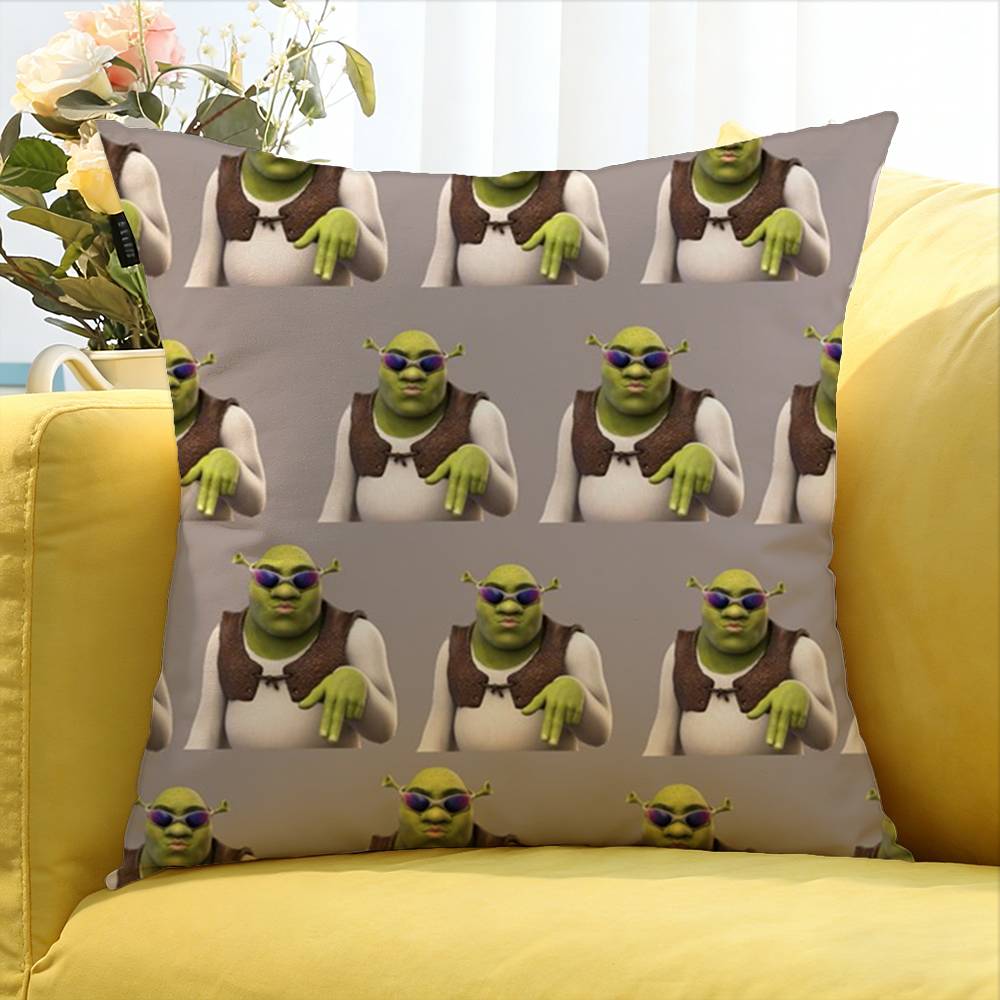 Cartoon S-Shrek Movie Various Sizes Square Pillow Case For Car Home Bedchamber Decor