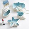 Elegant Coastal Themed Ceramic Dish For Jewelry Storage Makeup Vanity Tabletop Decorative Display Tray
