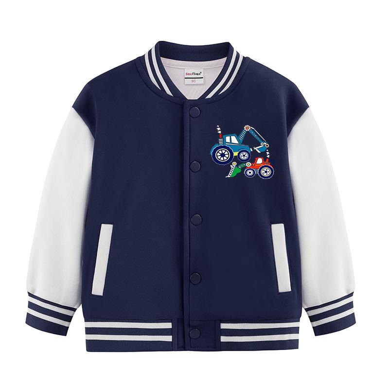 Boys' Versatile Spring/Autumn Jacket - Trendy Velvet Baseball Cardigan