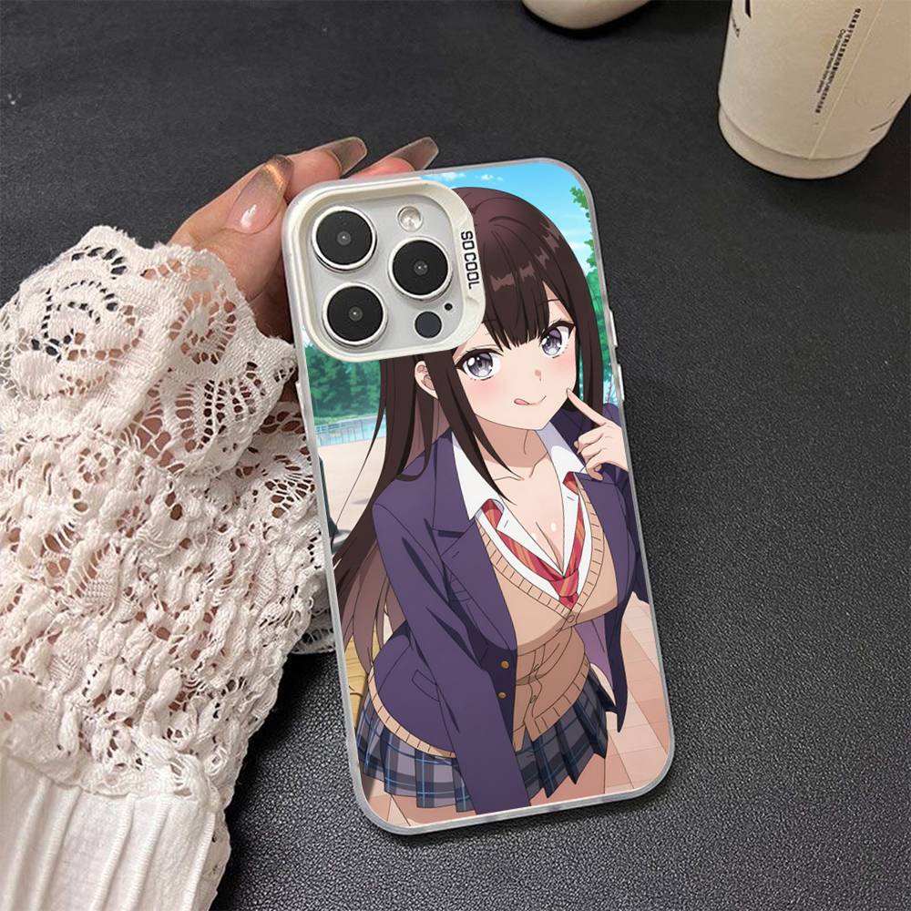 Cute Cartoon Japanese Anime Girl Colored Silver Frosted For iPhone Phone Case 17 16 15 14 13 12 11 Pro Max XR Plus Shockproof
