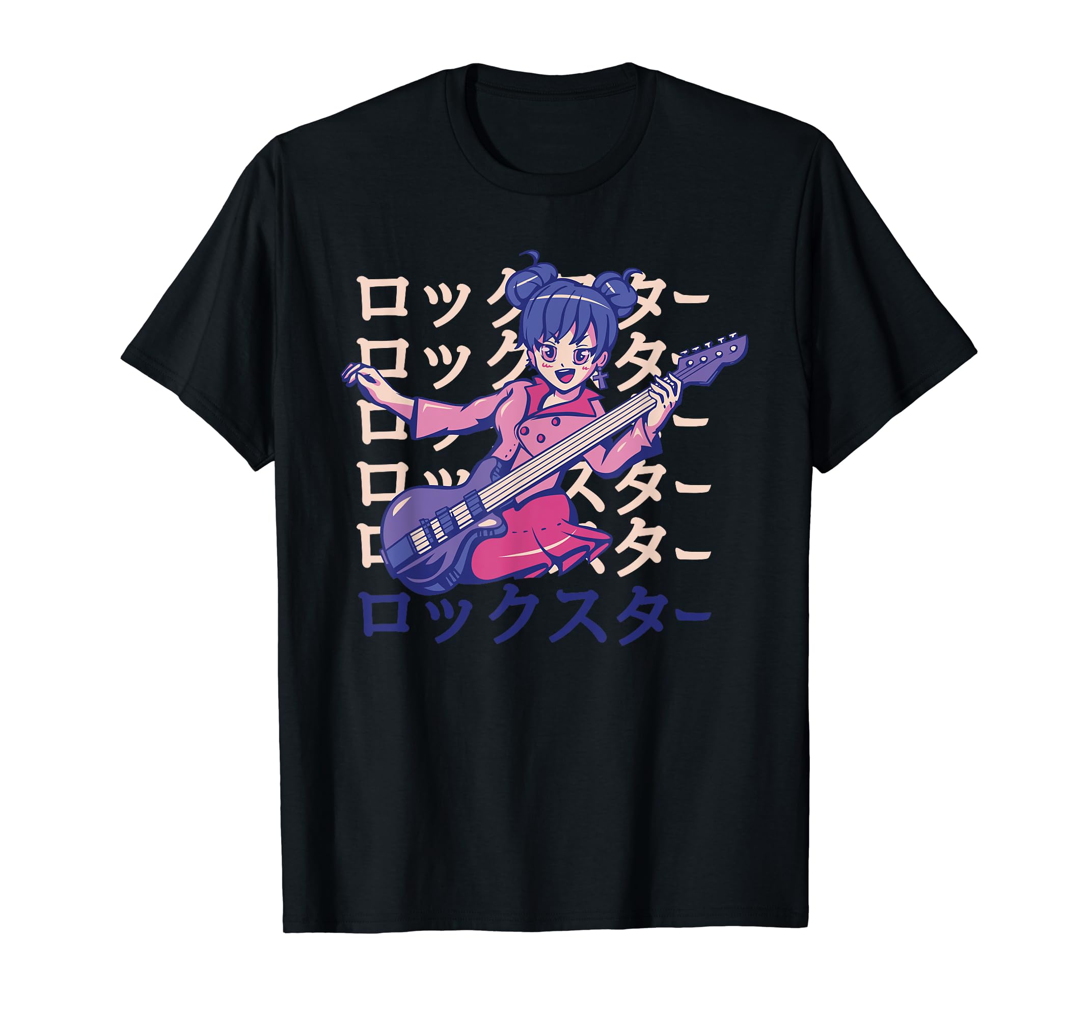 

Rock Anime Star Girl Guitarist Japanese T-shirt чорний