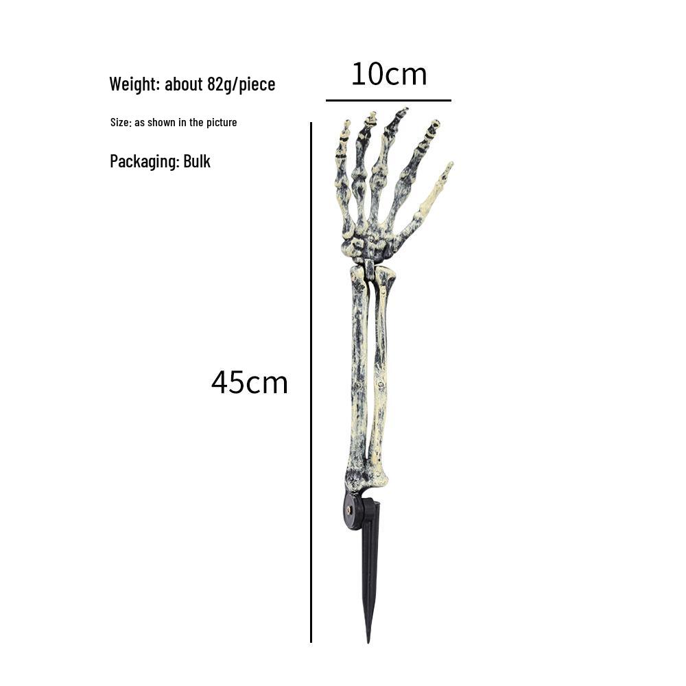 Halloween Skull & Skeleton Stake Set: 3-Piece Hand Bones & Head Decoration for Festive Props