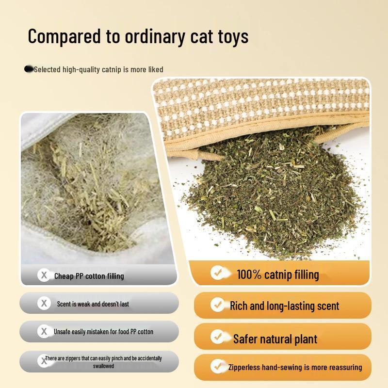 Catnip Teething Pillow: Wear-Resistant, Bite-Proof Toy for Cat Entertainment