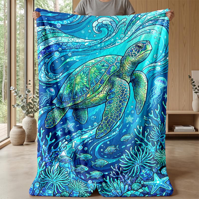 Ocean Life Adventure 56 Theme blanket Lightweight Warm Flannel Blanket Decorative Throw Blanket for Home Decoration