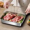 Stainless Food Containers 2pc: Leakproof Stackable Dishwasher Safe Fruit/Meat/Veg | Fridge/Freezer, Serving Platter Organizer