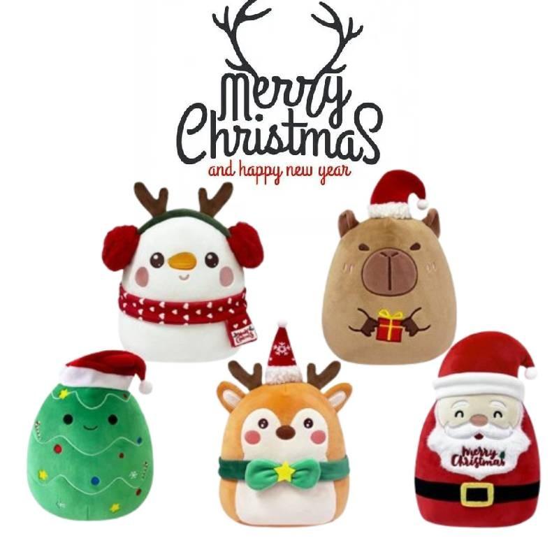Plush Christmas Santa Claus Snowman Pillow Soft Decorative Cushion For Home Holiday