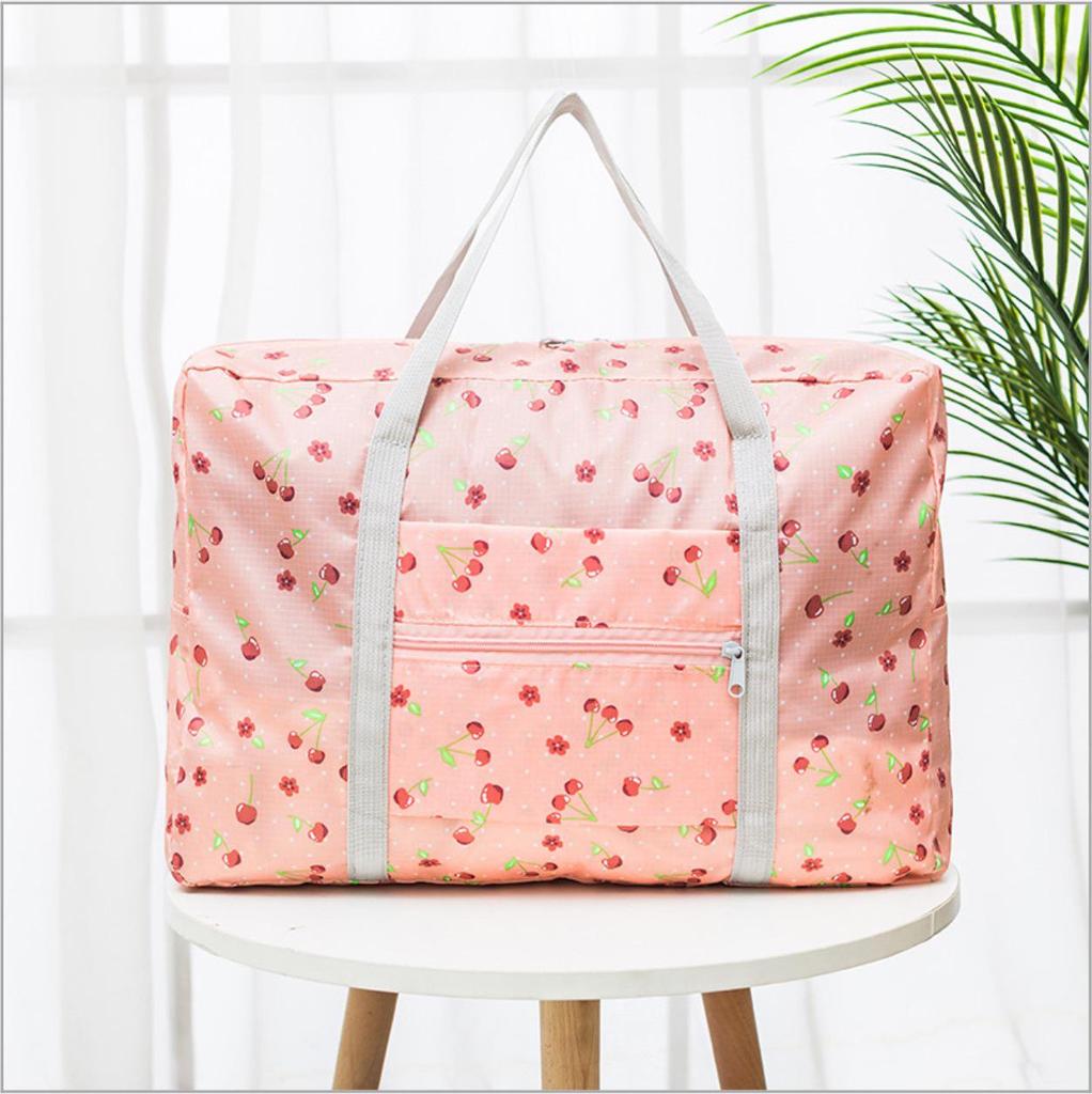 Korean Style Foldable Travel Organizer Bag - Jacquard Clothes Storage