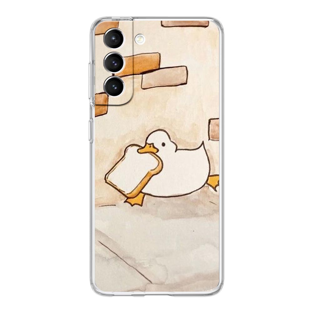 Phone Case For Samsung Galaxy S24 Plus S23 S22 S21 S20 FE Ultra 5G S10 S10E S9 Soft Clear Silicone Cover Cartoon Duck Goose Game
