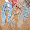 Gifts Lattice Checkered Silk Scarf for Women Long Striped Atmospheric Belt Neck Scarf Thin Long Ribbon Neck Tie Scarf