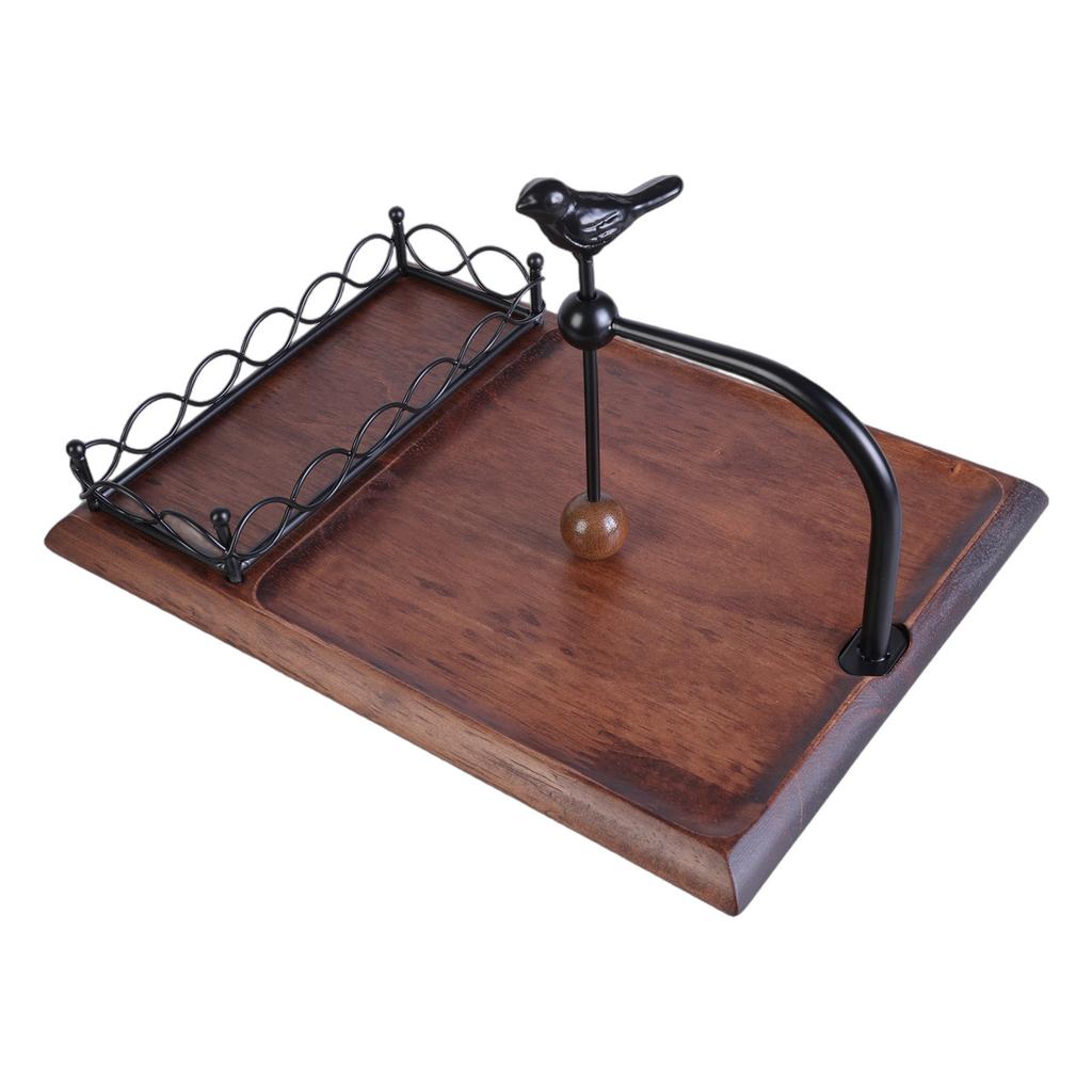 Sturdy Wood Base Castes Iron Tissue Holder and Seasoning Rack for Kitchen Countertop or Dining Table Organization