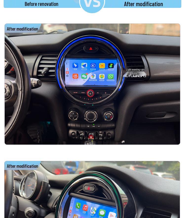 BMW MINI Center Console Android Upgrade: New Big Screen with CarPlay Navigation