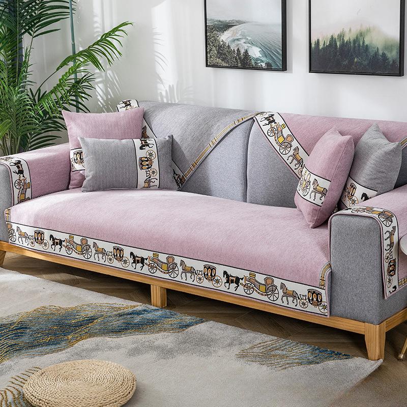 

Подушка для дивана, универсальная нескользящая подушка для четырех сезонов, простая современная подушка из синели, элитная подушка, чехол для дивана, утолщенный чехол, полотенце 70*70CM