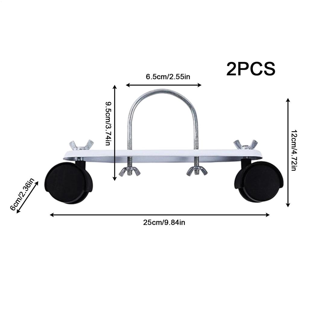 Mobile Pulley Bracket 2 Pieces Electric Heater Frame Base 360 Degree Rotating Oil Heater Accessories for Home Garage Workshop