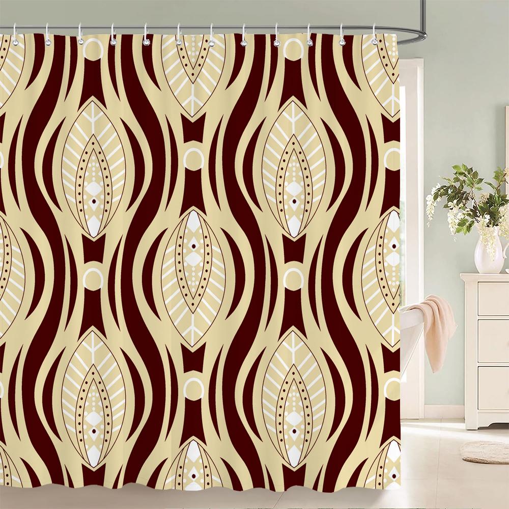 Geometry Pattern Shower Curtains Waterproof Polyester Personality Bathroom Curtain With Hooks Curtains For Bathroom Shower