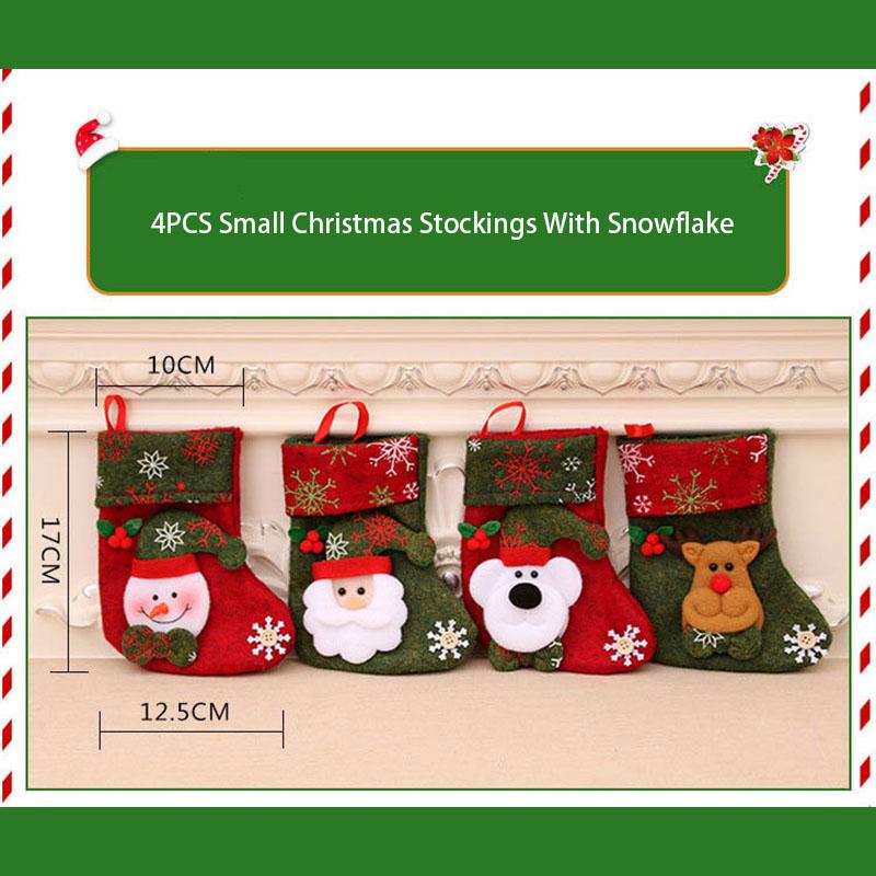 Vánoční dekorace Malé vánoční punčochy se sněhovou vločkou Dárková taška Veselé Vánoce Ozdoby na vánoční stromek