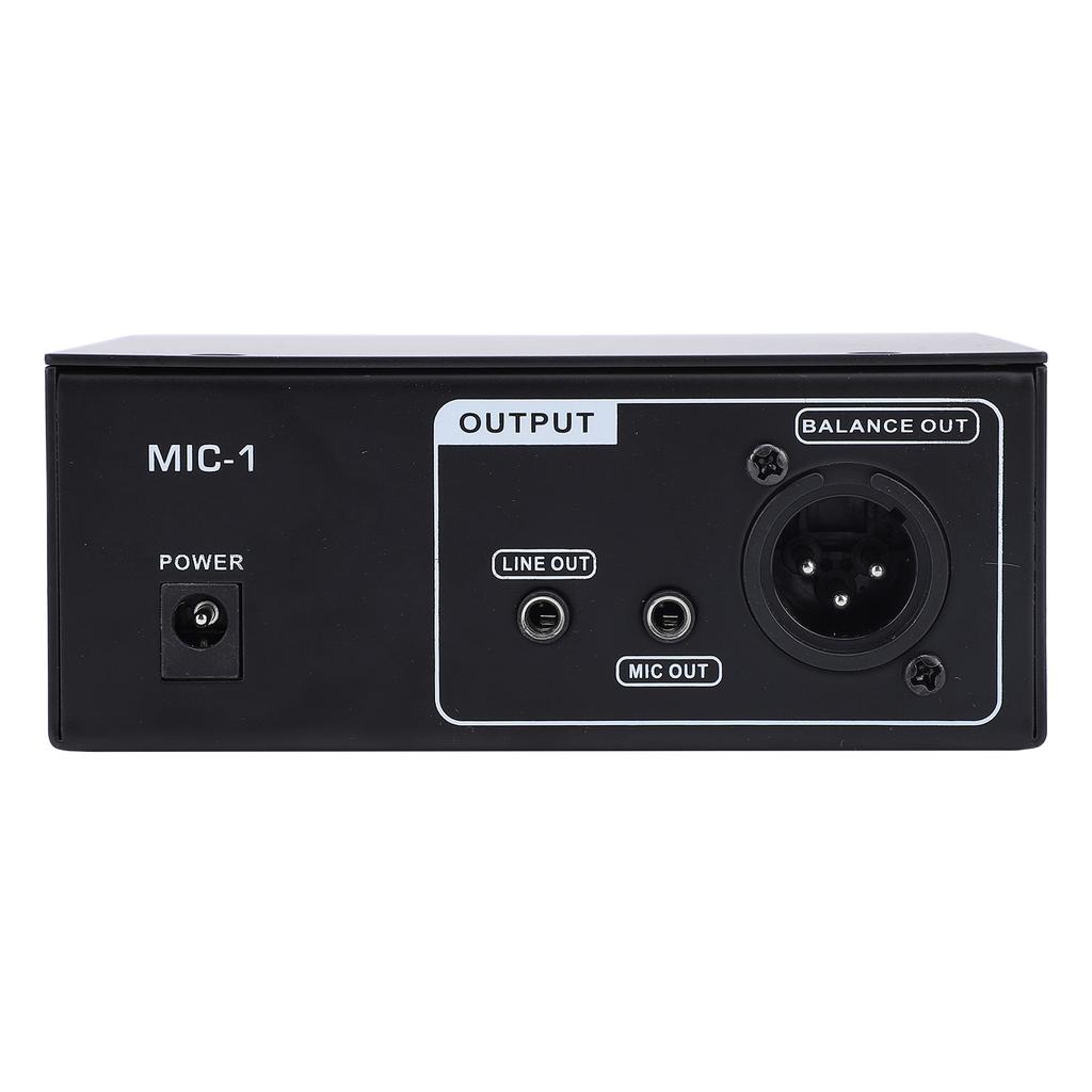 Microphone Preamplifier 1 Channel XLR Mic Preamp Adjustable Gain Balanced Phantom Power Low Noise Metal Shell