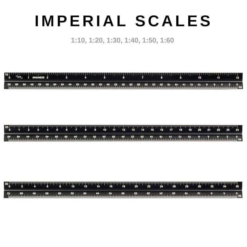 Aluminum Alloy Triangular Laser Scale Architectural Ruler 30