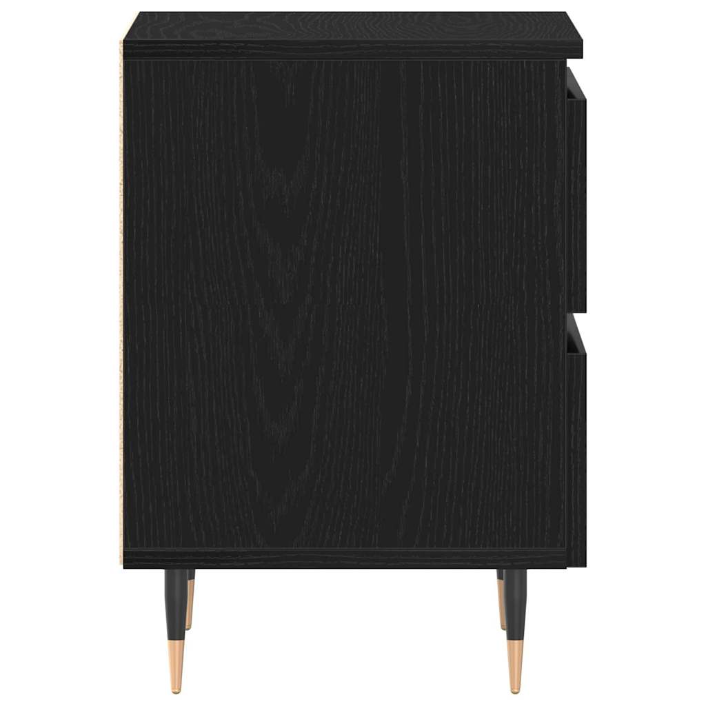 Nightstand Black Oak Effect 40 x 35 x 50 cm Engineered Wood