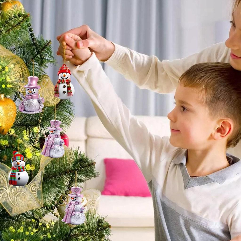 Weihnachts-Countdown-Adventskalender Mit Süßem Schneemann Acryl-Dekorationen Für Feiertagsgeschenke Und Party-Deko