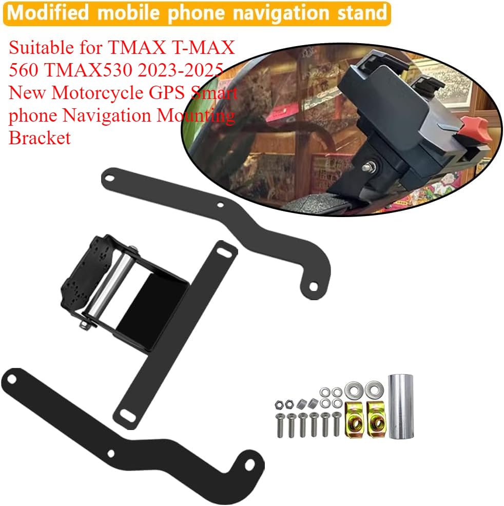 DOMOPAY Motorcycle GPS Smartphone Navigation Mount Bracket Adapter for TMAX 530 TMAX, T-MAX 560, TMAX530, 650, (2023, 2024, 2025)