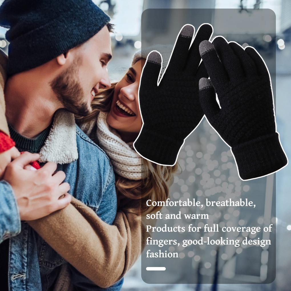 Gloves Screen Warm Mitten Unisex Woman Winter Gloves Knitted Mittens