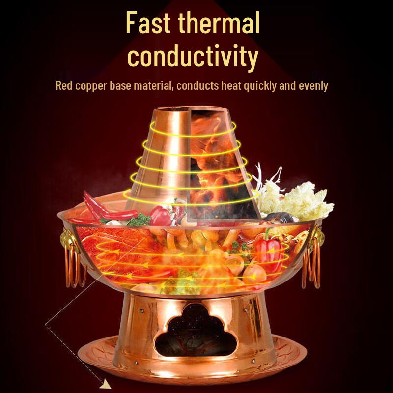 DINGTONGJIANGREN Miedziany Kociołek Węglowy