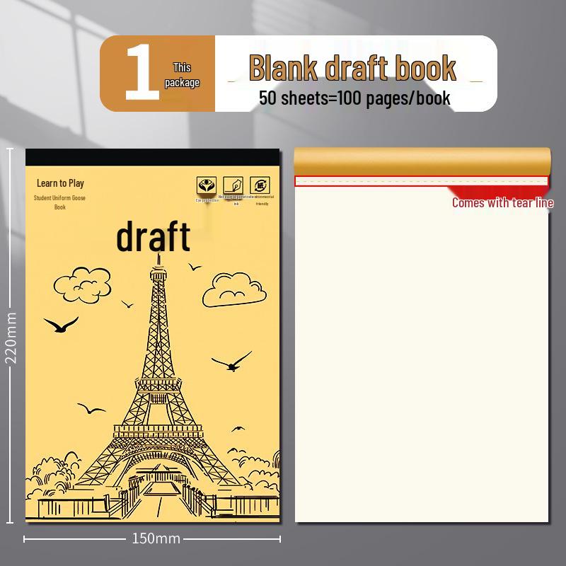 Partitioned Math Scratch Notebook for Students: Elementary To High School - Kraft Cover