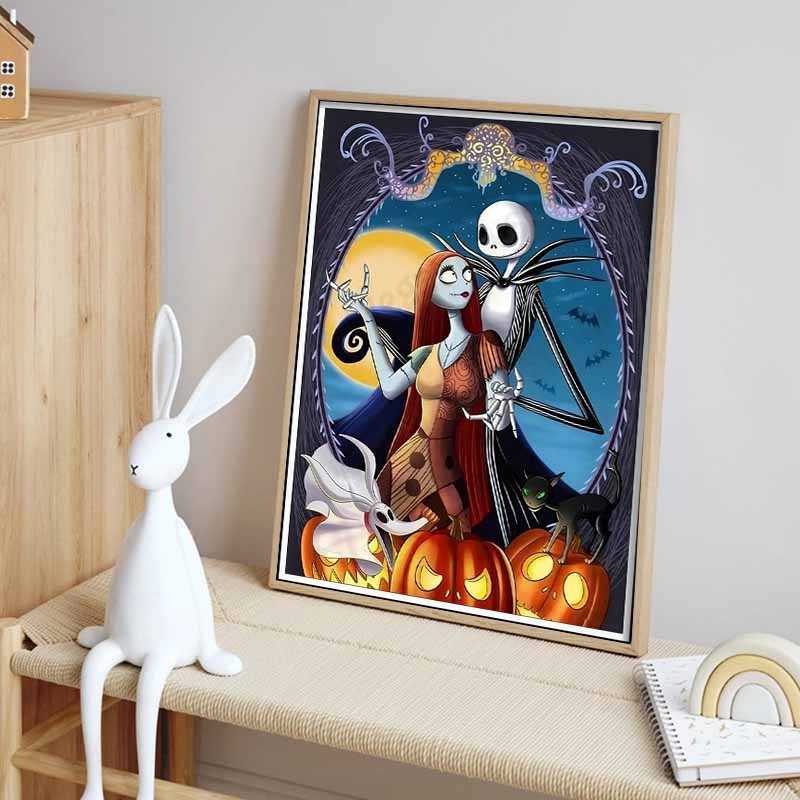 Disney 5D DIY Diamond Painting Illustrations From The Nightmare Before Christmas Full Round Diamond Mosaic Cartoon CrossStitch Artwork for Home Decor