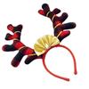 Cute Christmas Hair Band Antler Striped Bow Deer Antlers Headband For Adult Women Toddler Kid Girl Party Cosplay Photo Props