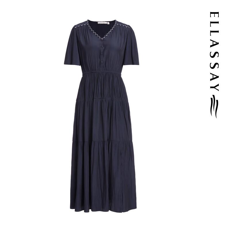 ELLASSAY Summer V-Neck A-Line Midi Dress