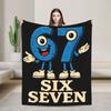 Warm Blanket Travel 67 Six Seven 6 7 Funny Italian Brainrot Gaming Meme Throw Blanket  Flannel Bedspread For Bedroom Bed Cover