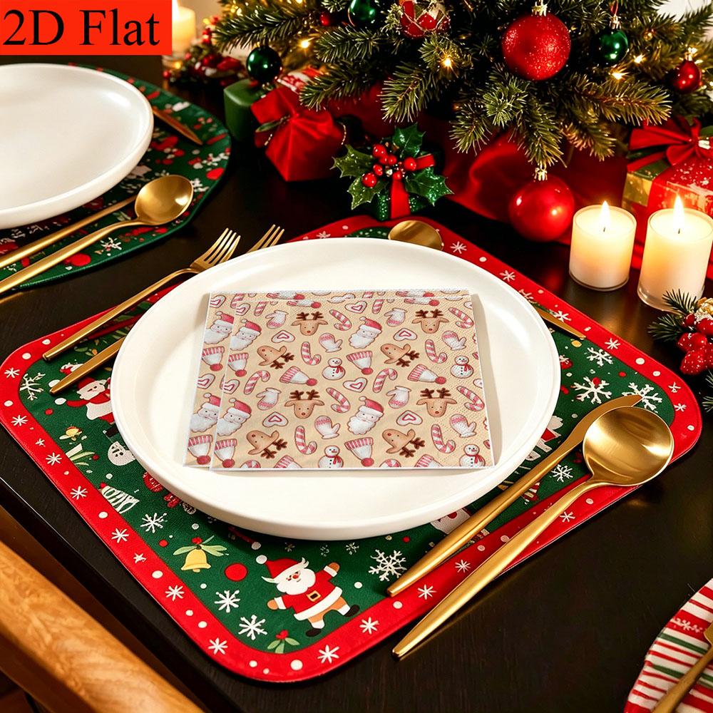 20pcs Disposable Napkins with Christmas Collection Pattern Print for Wedding,Parties,and Daily Use for Thanksgiving Fall Christmas Table Decoration