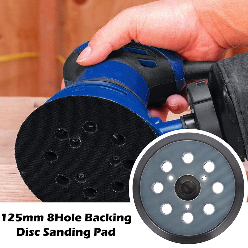 125mm 5 Inch Sander Pad 8-Holes 3/4 Nails Sanding Disc Pad Loop Sanding Backing Pads for Electric Orbital Sander Polishing 1/5Pc