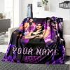 Name Custom Rhea Ripley Print Flannel Blanket High Quality Warm Comfortable Cover for All Seasons Perfect for Gifts Home Decor