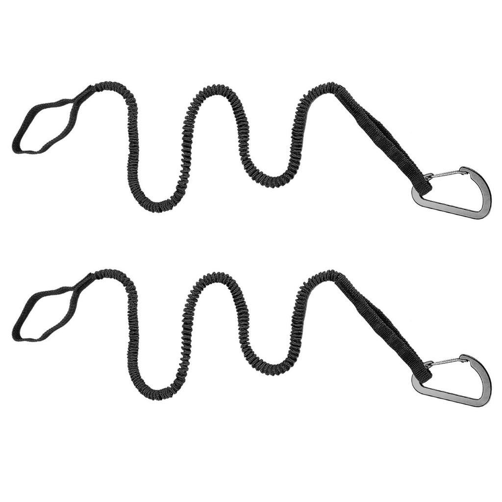 2Pcs Kayaks Paddle Leash with Metal Hook Elastics Canoes Paddle Rope Strap Adjustable Paddle Holder Tool Lanyard Enduring