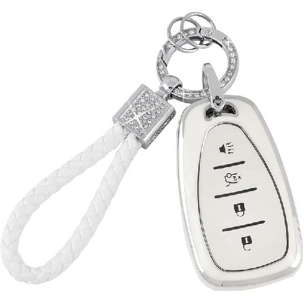 PIFOOG Key Fob Cover For Cadillac SRX CTS CT6 XTS XT5 XT6 XT4 ATS Accessories TPU 5 Button Keys Case Shell Protecor Glitter Car Keychain Girly Women