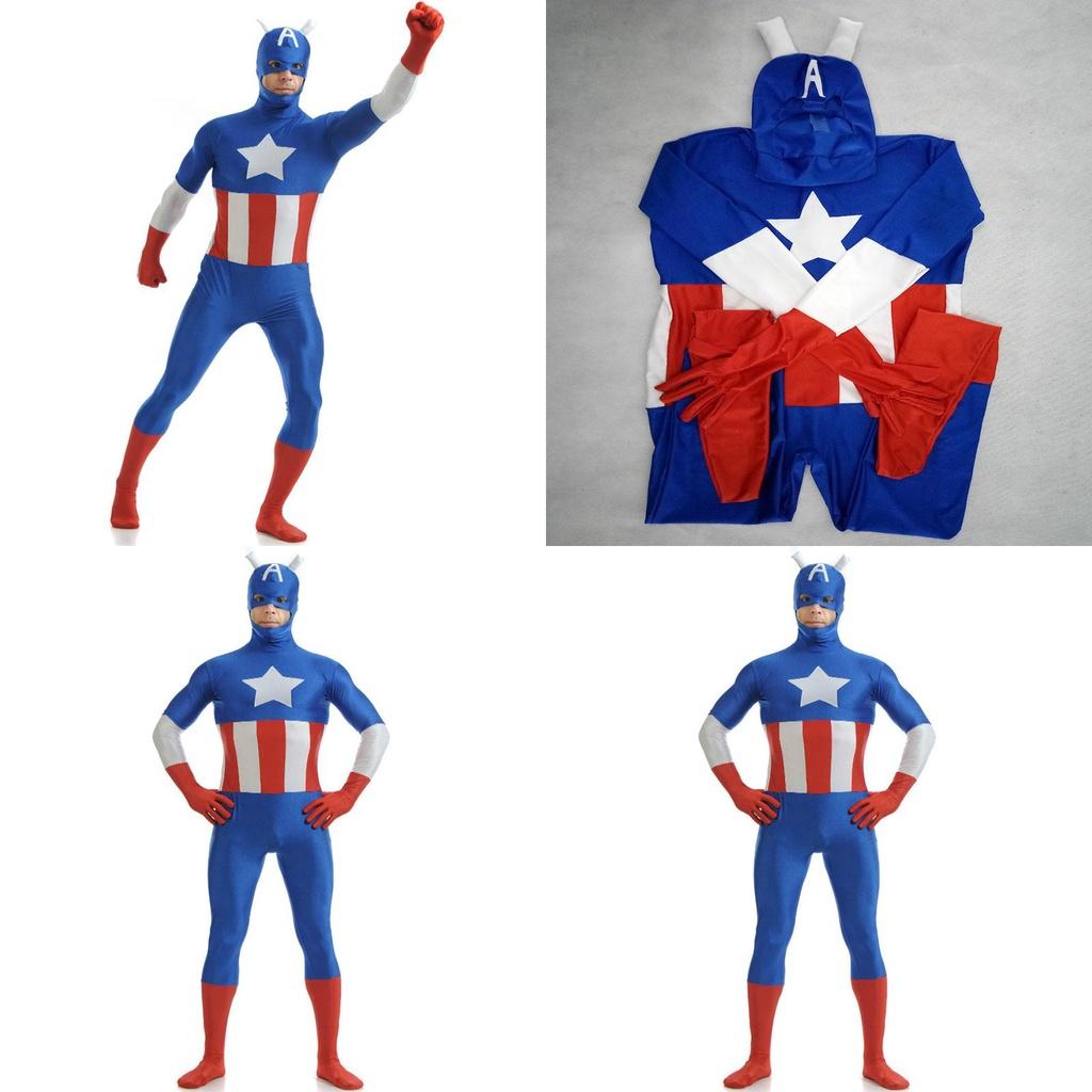 Superbe costume de super-héros Avengers Capitaine avec une fabrication exquise pour adultes
