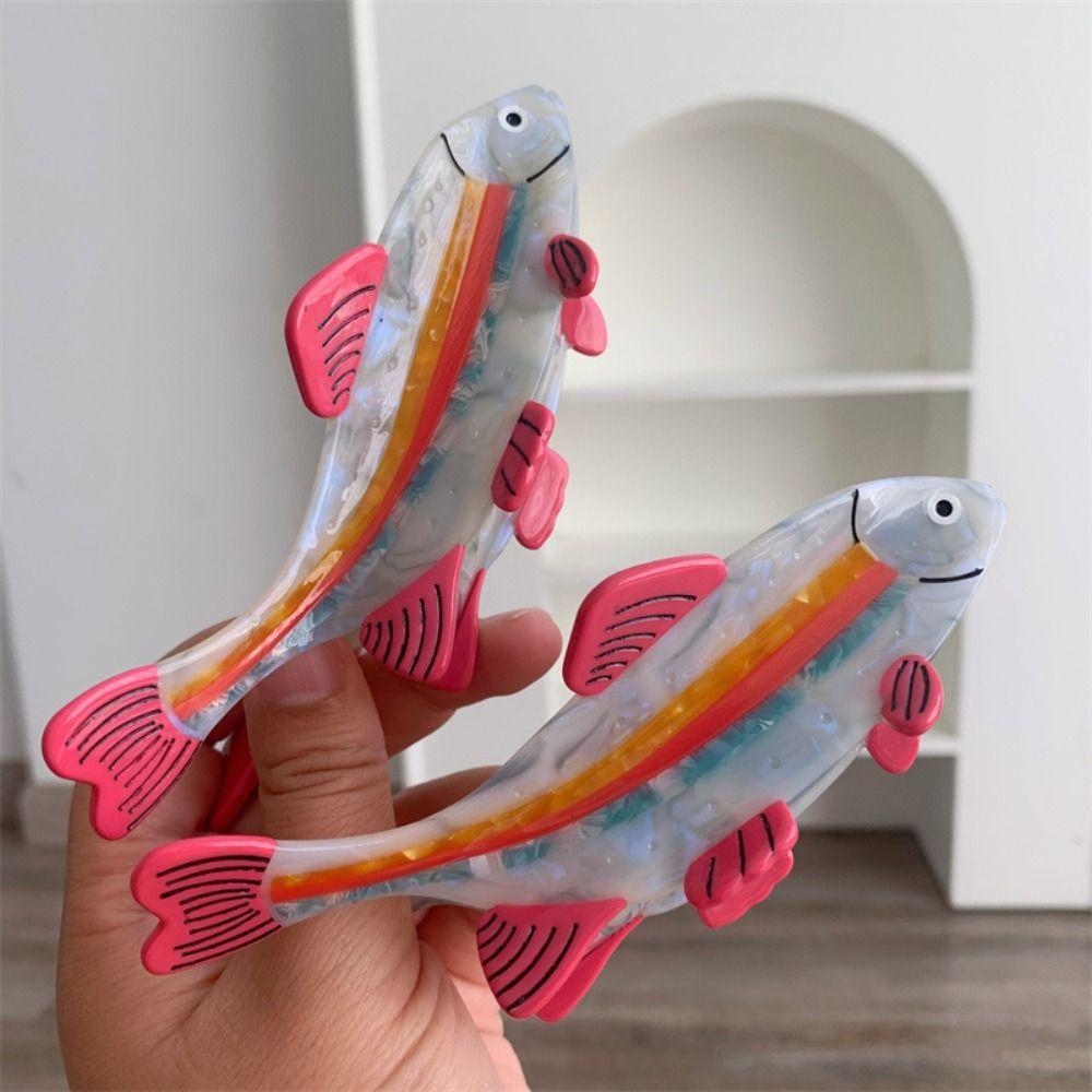 Creative Small Fish Hair Claw Acetic Acid Geometry Shark Clip Ocean Animal Hair Clip  Vacation