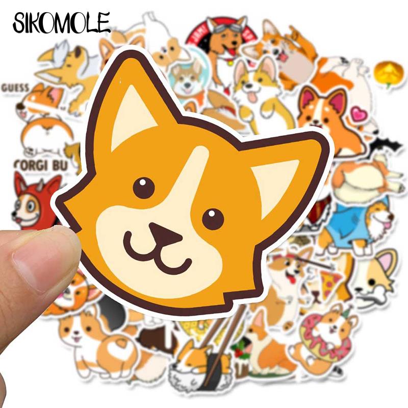 10 30 50PCS Cartoon Welsh Corgi Pembroke Stickers Cute Animals Dog DIY Moto Car Suitcase Laptop Skateboard Graffiti Sticker F5