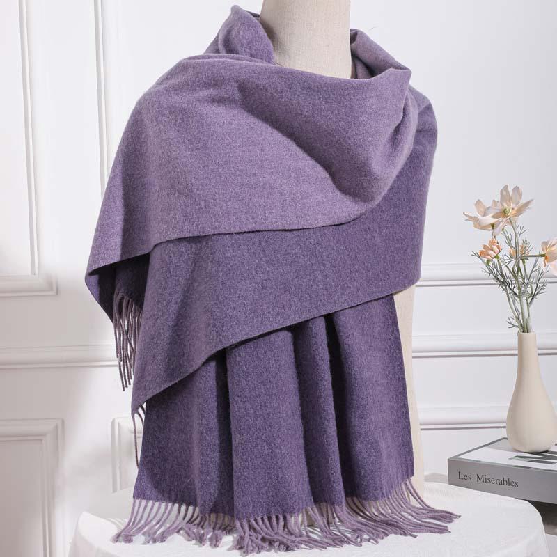Reversible Cashmere Wool Scarf: Unisex Autumn/Winter, Luxurious Korean Style Shawl.
