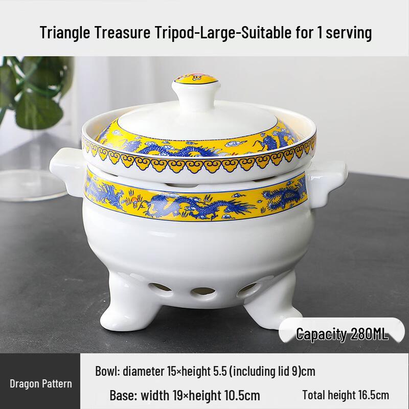 ZISIZ Double Dragon Ceramic Insulated Stew Pot
