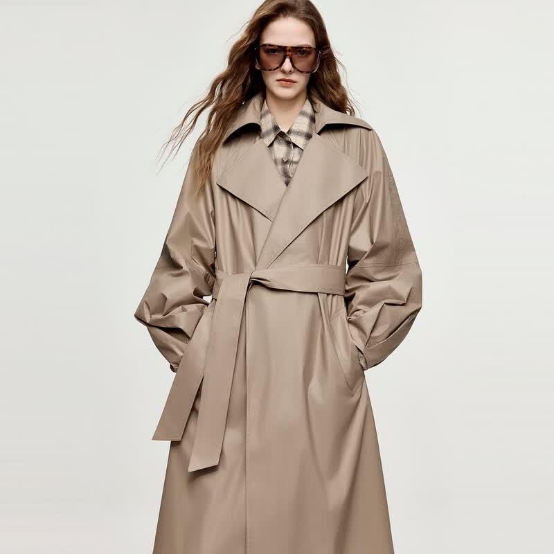 ELLE Women's Long Trench Coat