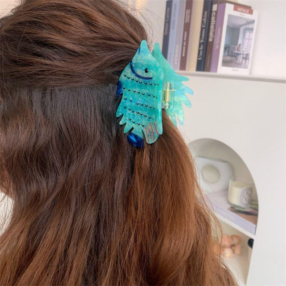 Goldfish Acetate Ocean Animal Hair Claw Colorful Geometry Fish Grab Clip Korean Style Headwear Hair Accessories