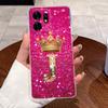 Fashion Initial Letter Crown Couple Case For Honor Play 60A 5G / Honor X6d 5G Transparent TPU Silicone Shockproof Soft Casing
