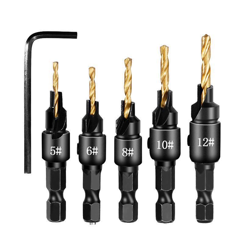 

Сверло-зенковка с шестигранным хвостовиком для деревообработки и установки мебели.