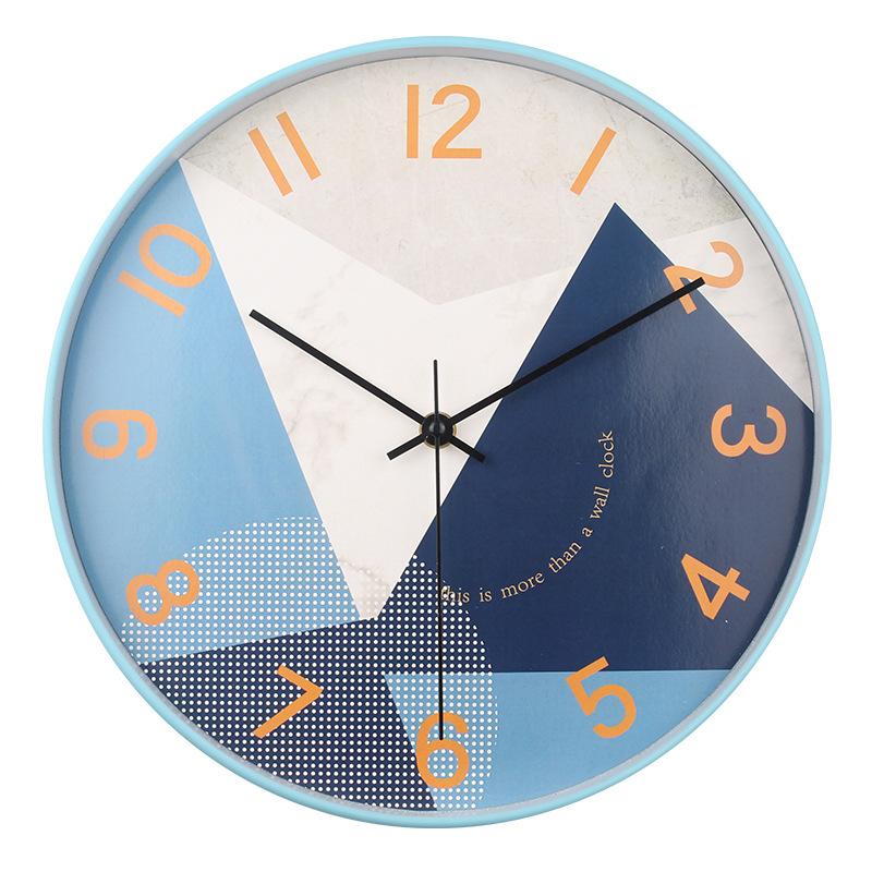 

12-inch Clock Wall Clock Living Room Fashion Creative Home Bedroom Clock Modern Simple Silent Quartz Clock 12 inch style [light blue narrow edge] style 12