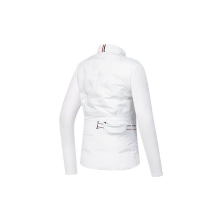 FILA Golf Series Solid Color Zip Neck Long Sleeve Down Jacket Women outerwear Jade-White A11W345905F-WT