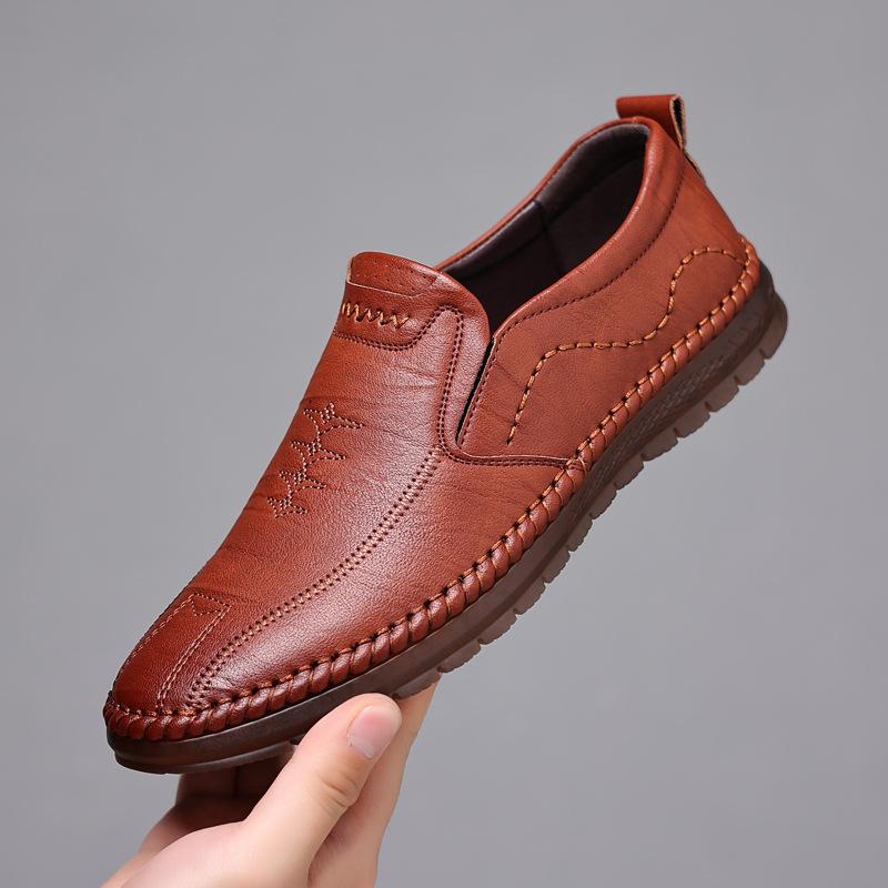 Leather shoes men's summer new versatile business casual shoes beef tendon soft sole non-slip