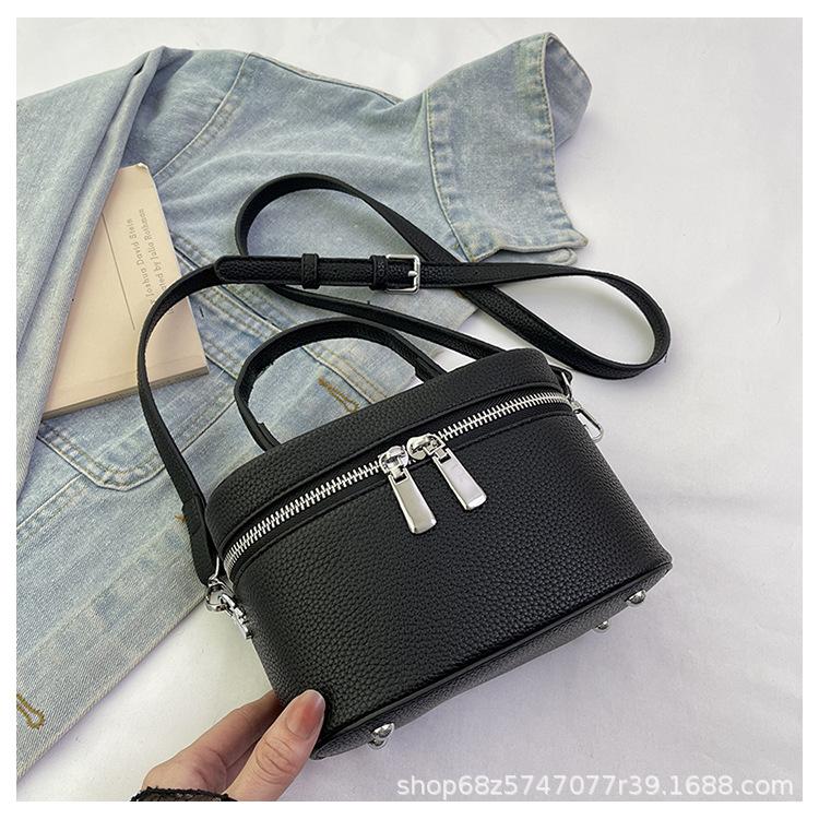 

Vintage women s bag popular bucket bag daily versatile crossbody bag luxury sense small square bag box cosmetic bag fashion чёрный